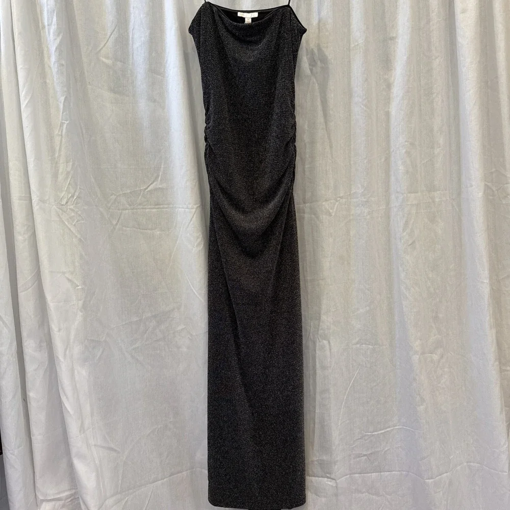 NWT Gianni Bini GB PROM Evening Formal‎ Gala Dress Black Silver Strapless Size M